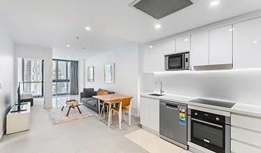 1 Bedroom + Study - kitchen & dining